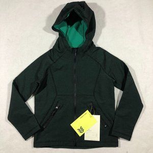 All In Motion Jacket Kids Small Target Woven Fleece Zip Hood Green NEW $30